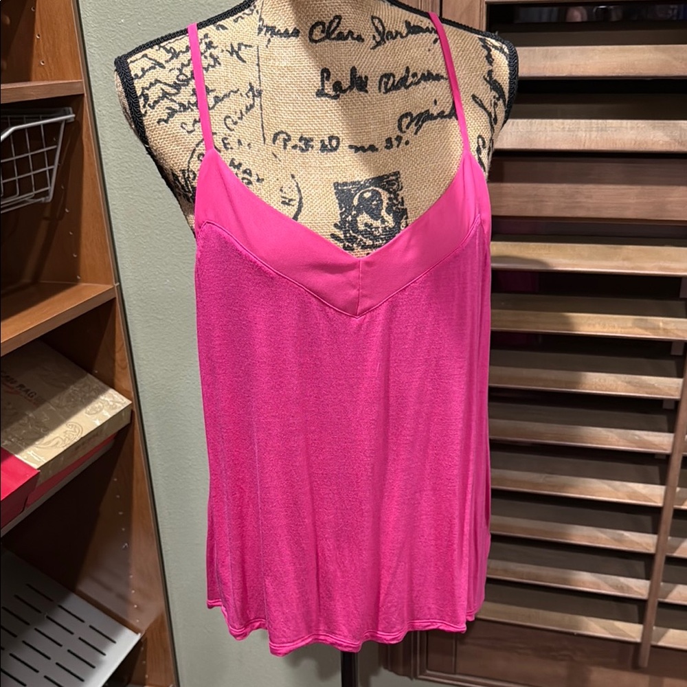 Hot Pink Fitted Sleeveless Camisole Tank Top
